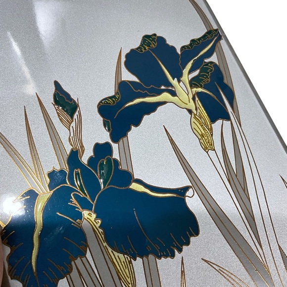 Vintage Made In Japan Royal Iris Lacquerware Address Book Unused Silver Blue NIB - Picture 5 of 10